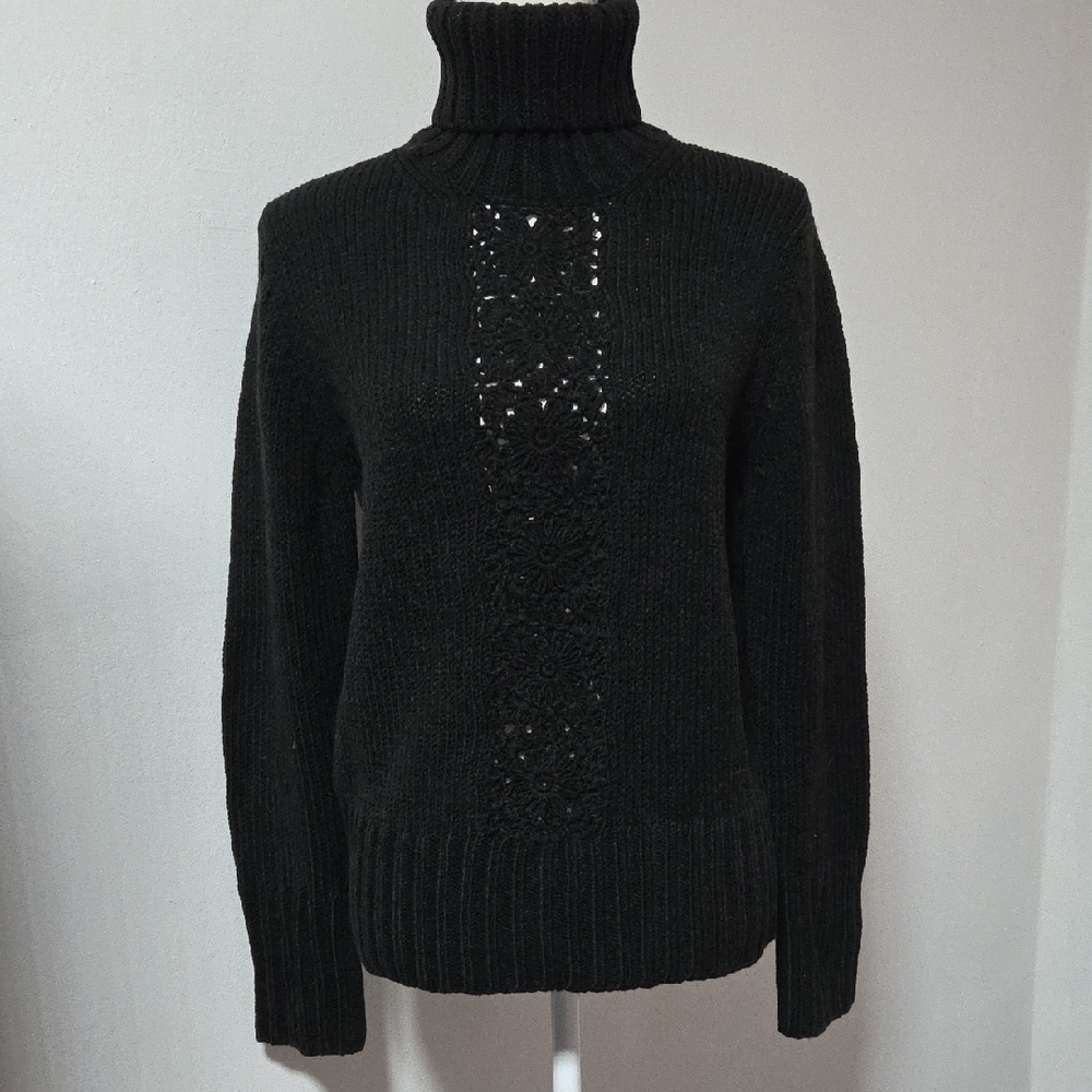 The Limited Black Cowl Neck Sweater With Flower Detail Size XL